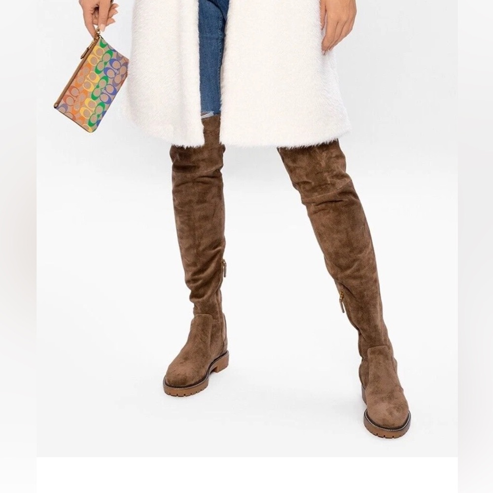 Tory Burch Suede Lug Sole Over the Knee Boots Size 8.5 - Picture 4 of 9